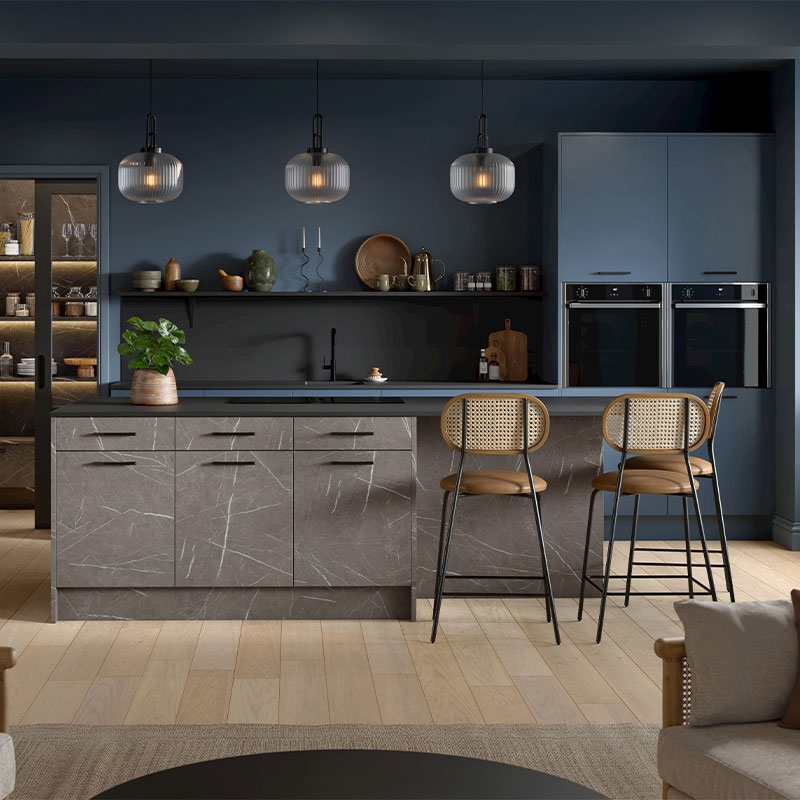 Valore Matt Albey Blue Kitchen