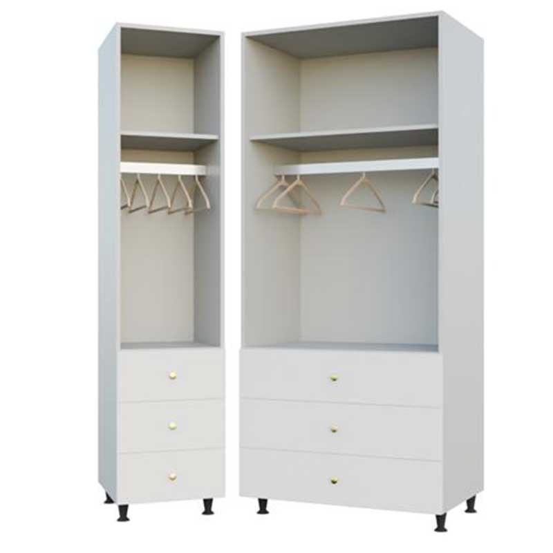 Fitted Wardrobe with Three External Drawers