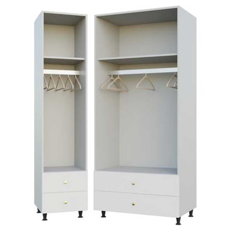 Fitted Wardrobe with Two External Drawers