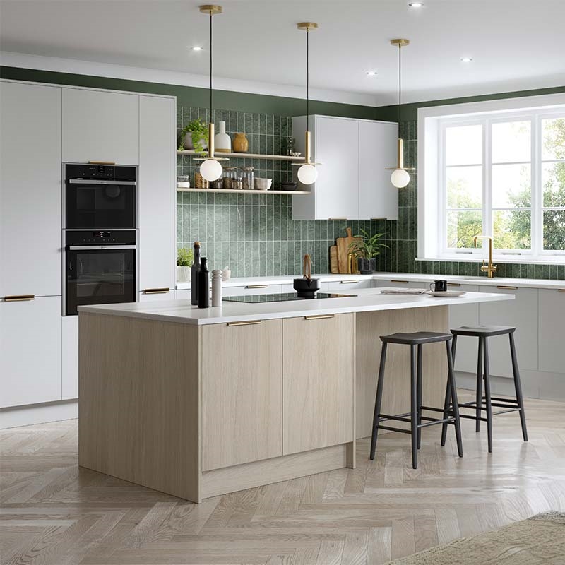 Valore Light Grey and Cashmere Kitchen Doors